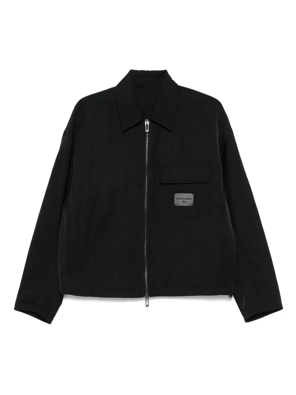 Emporio Armani logo-patch jacket Zwart