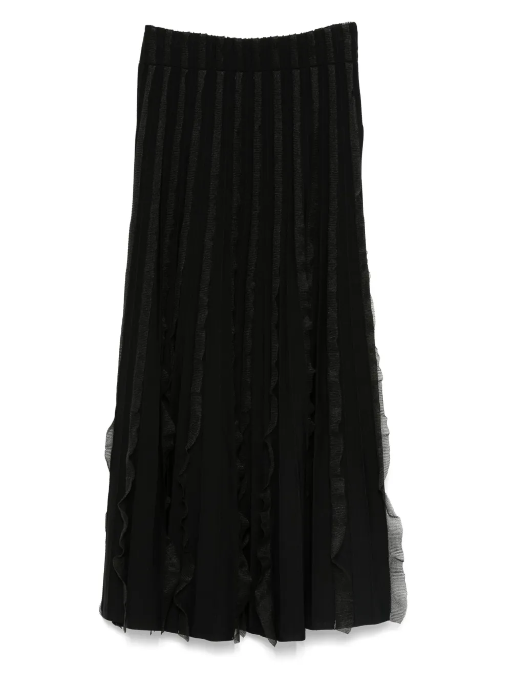 Emporio Armani ruffled midi skirt Zwart
