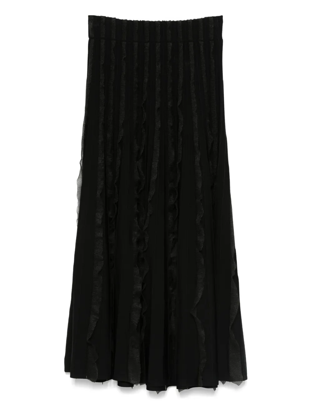 Emporio Armani ruffled midi skirt Zwart