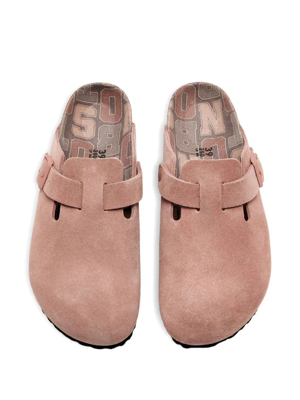 Birkenstock Boston Suede Buckle Clog In Pink