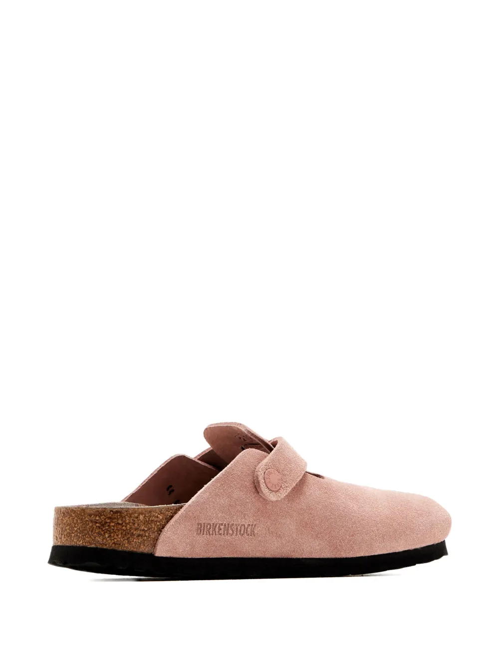 Birkenstock Boston Suede Buckle Clog In Pink