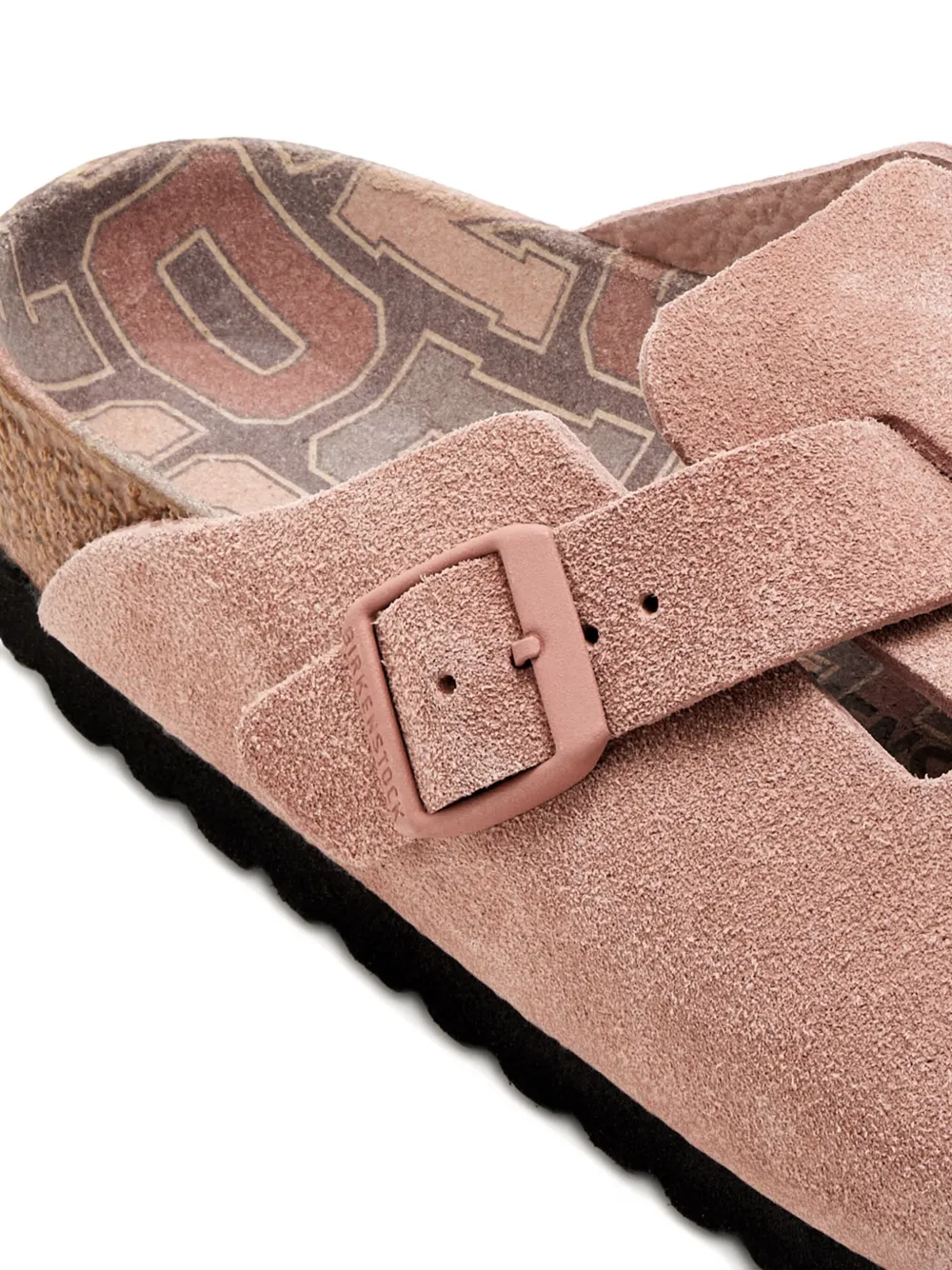 Birkenstock Boston Suede Buckle Clog In Pink