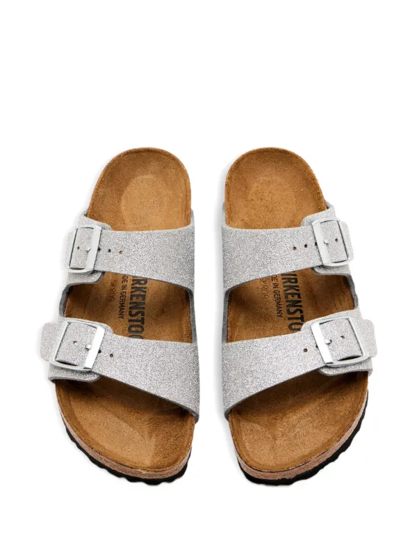 Birkenstock グリッターフラットサンダル | シルバートーン | FARFETCH JP