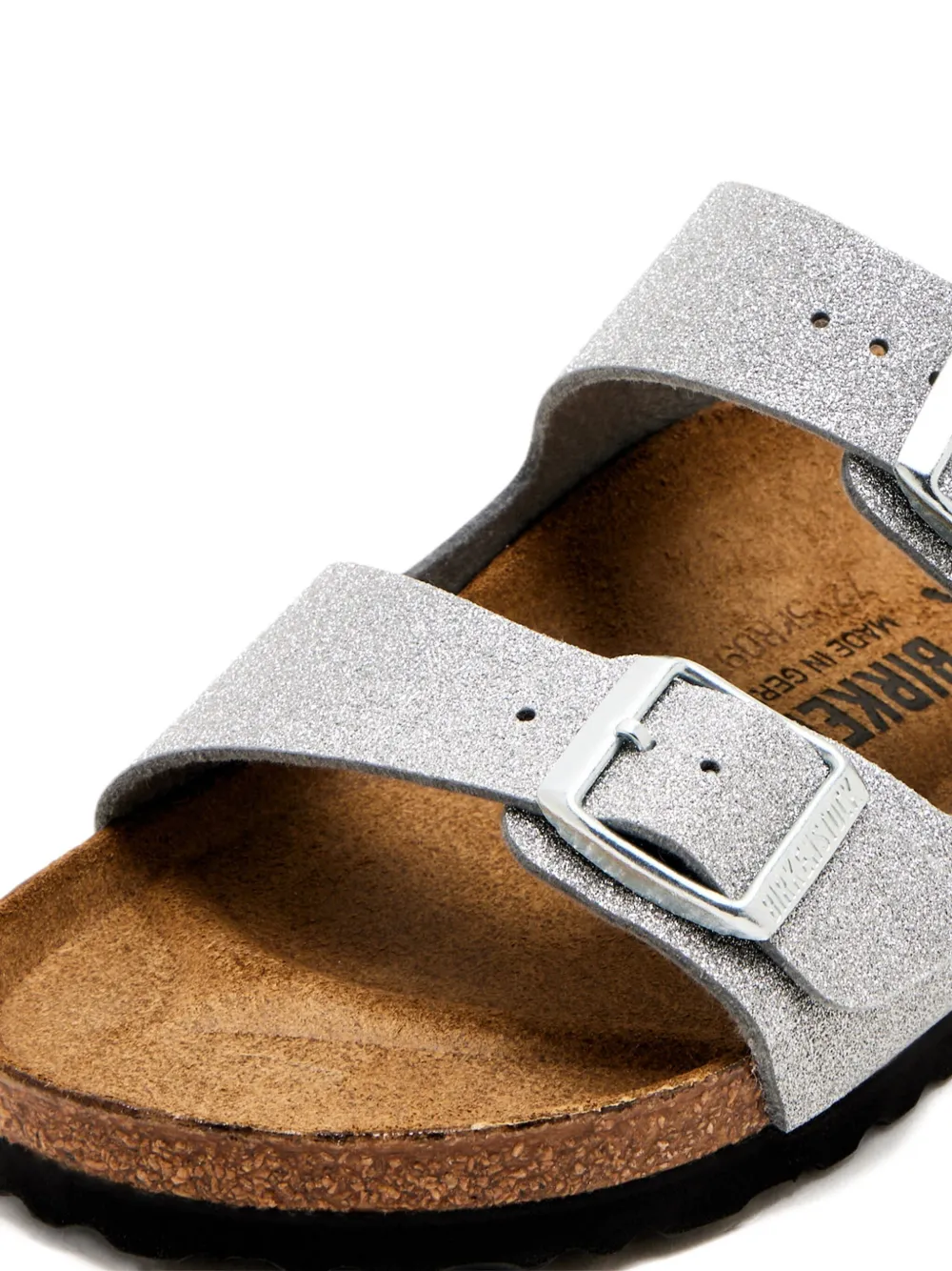 Birkenstock glitter double-buckle flat sandals Silver