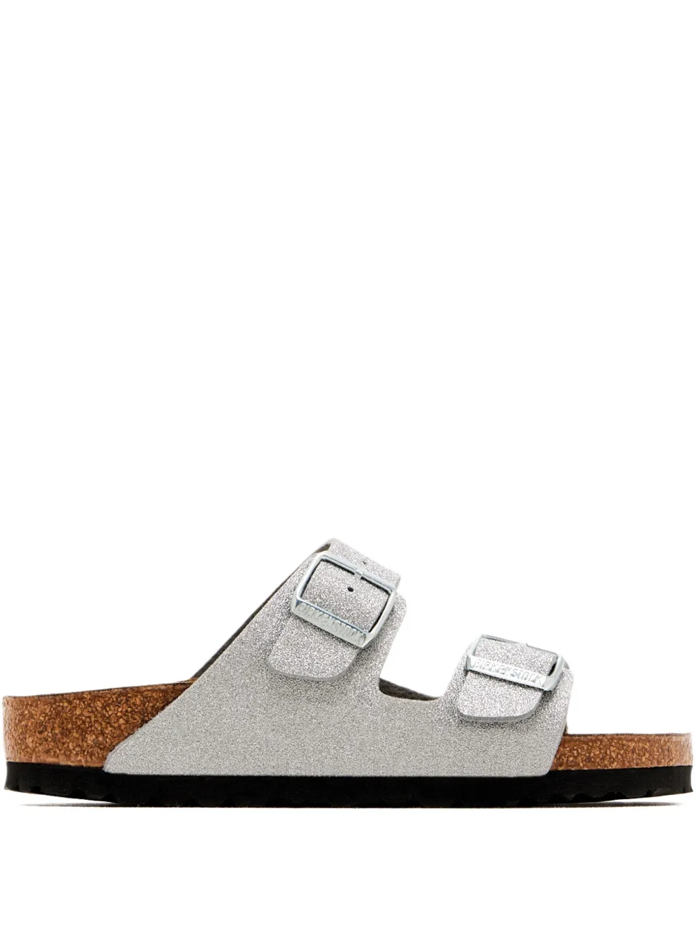 Birkenstock glitter double-buckle flat sandals Silver