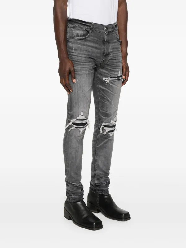 AMIRI グレー ダメージストレートデニム AMIRI ダメージ ストレートジーンズ | グレー | FARFETCH JP