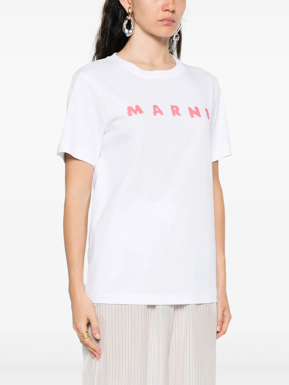 Marni T-shirt met logoprint Wit