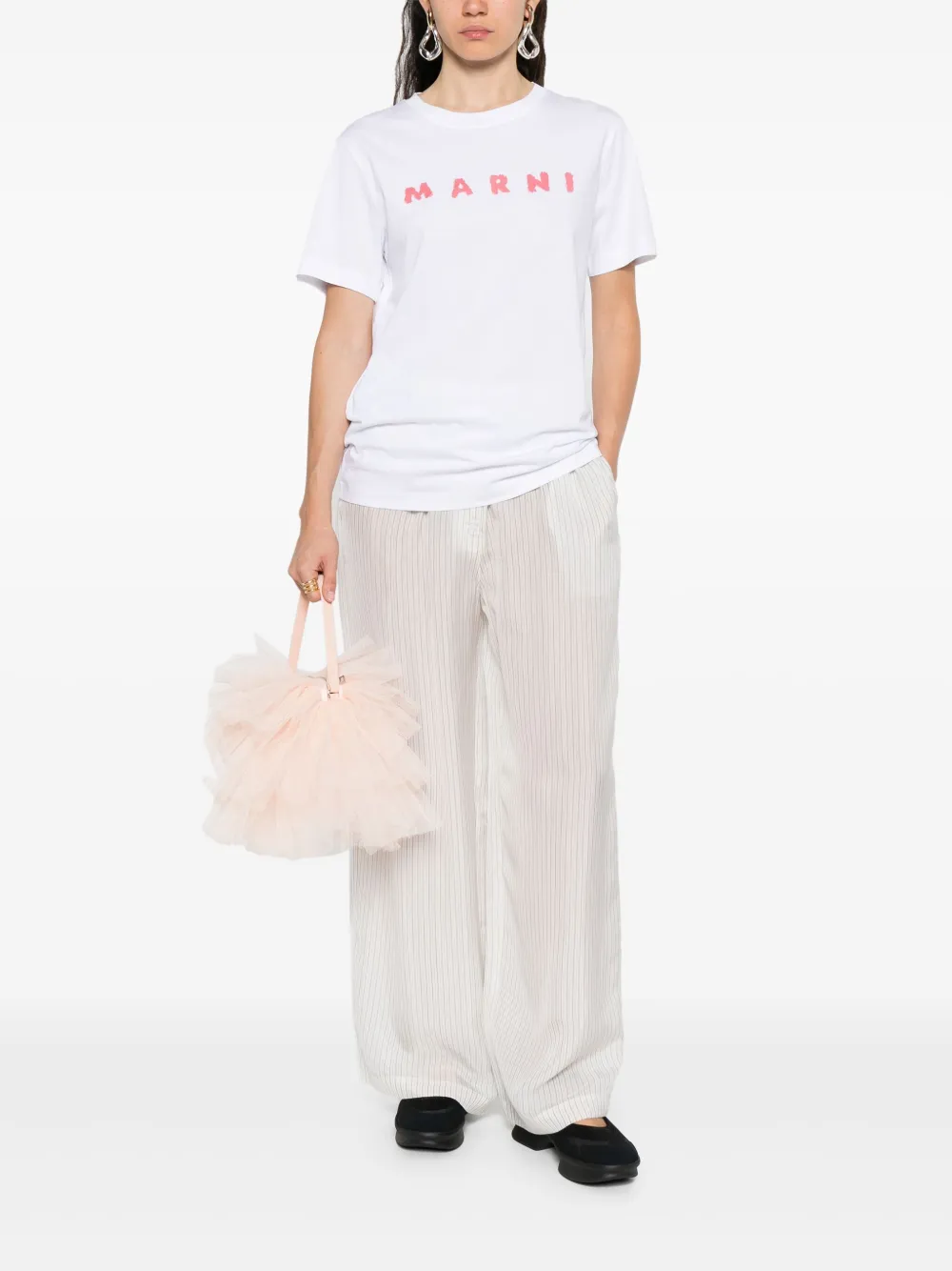 Marni T-shirt met logoprint Wit