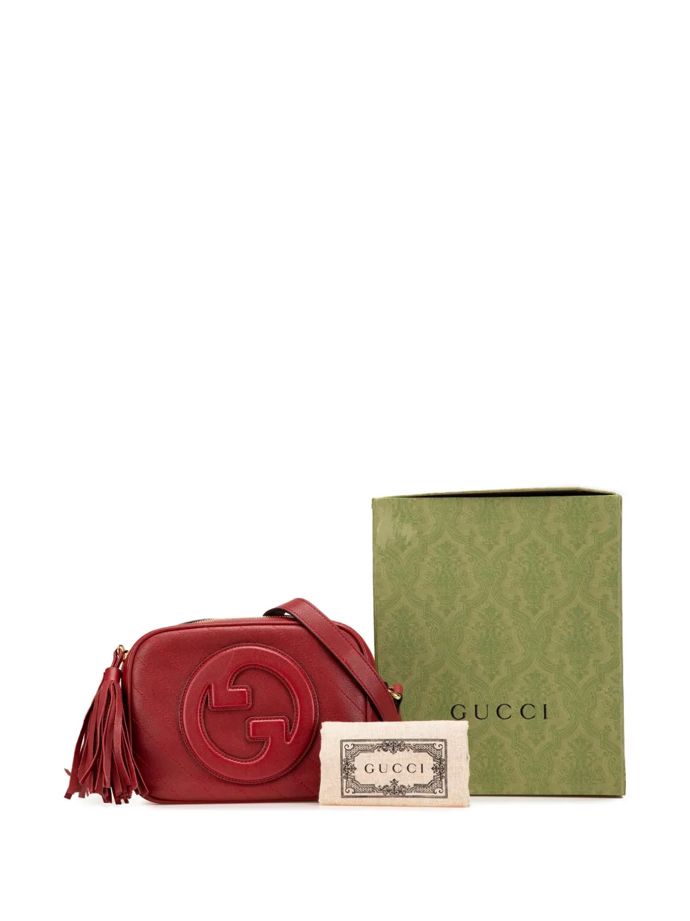 GUCCI レッド ショルダーバッグ チェヴロン