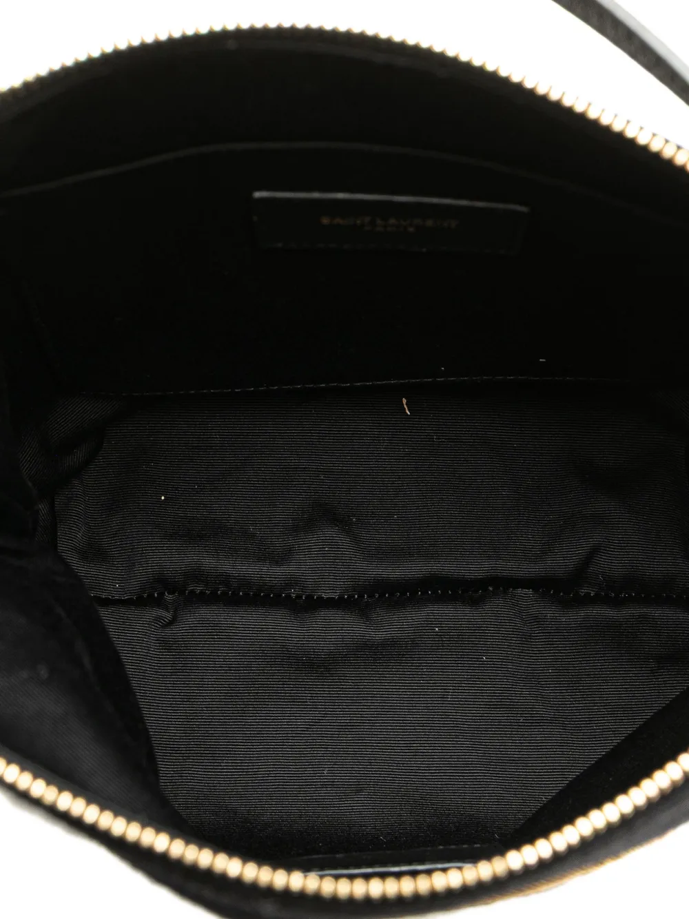 Pre-owned Saint Laurent 2002 Wool Embroidered Rive Gauche Pouch Clutch Bag