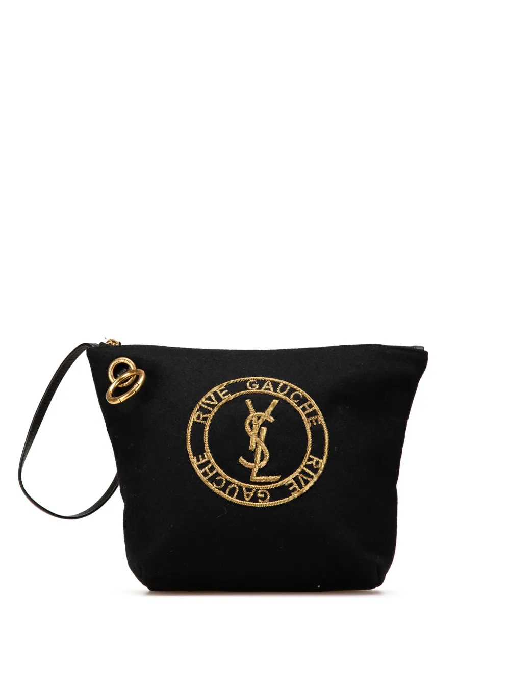 Saint Laurent Pre-Owned 2002 Wool Embroidered Rive Gauche Pouch clutch bag | negro | Image 1