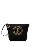Saint Laurent Pre-Owned 2002 Wool Embroidered Rive Gauche Pouch clutch bag - Black