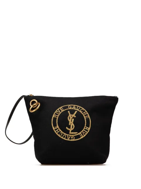 Saint Laurent Pre-Owned 2002 Wool Embroidered Rive Gauche Pouch clutch bag