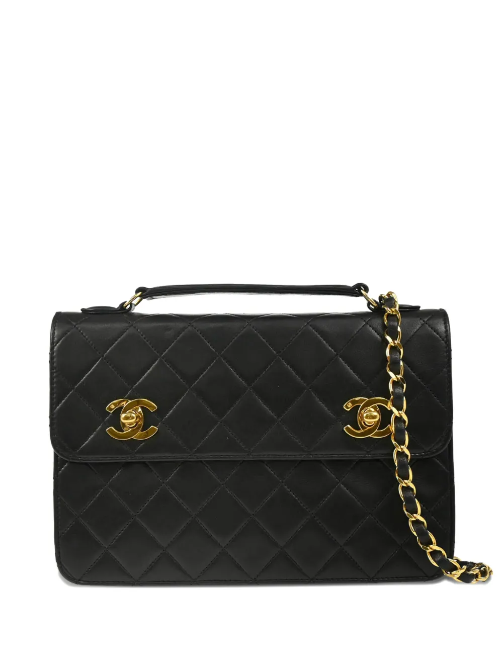 CHANEL Pre-Owned 1990s double CC turn-lock shoulder bag | Black | Image 1