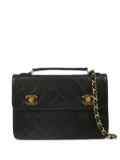 CHANEL Pre-Owned 1990s double CC turn-lock shoulder bag - Black