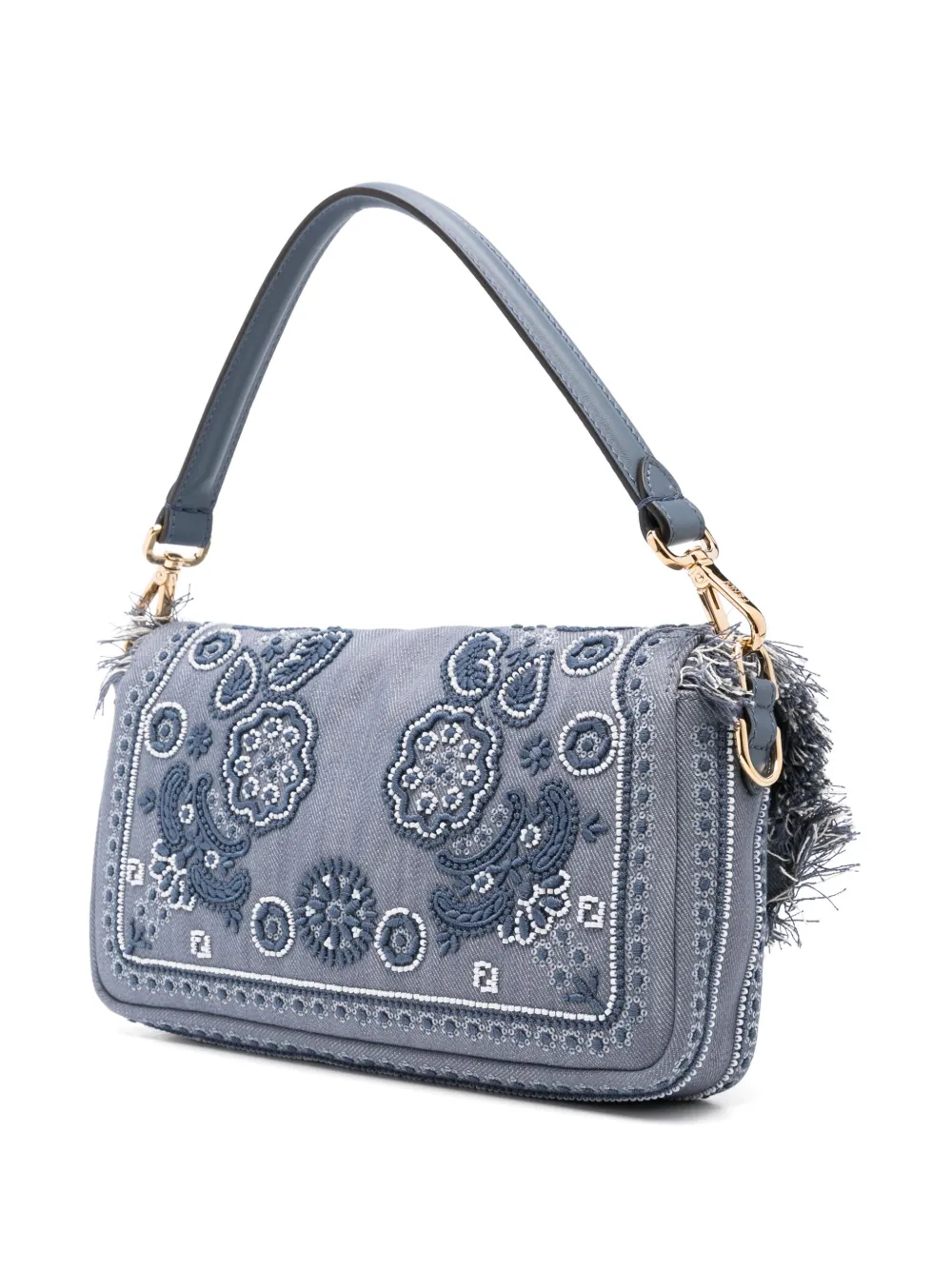 Fendi Baguette Denim Shoulder Bag