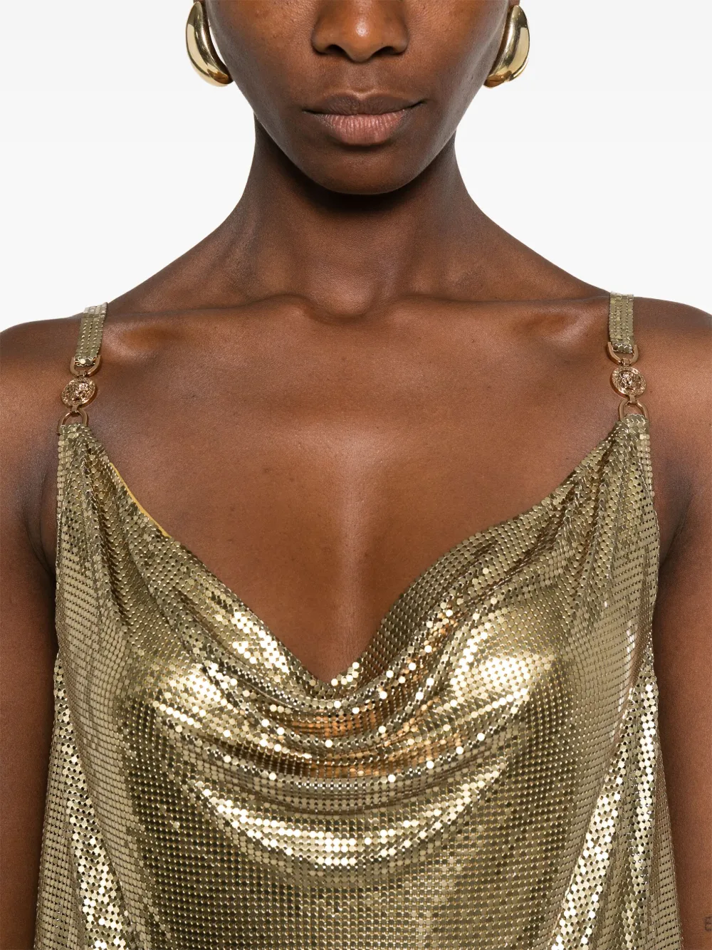 Versace v-neck dress Goud