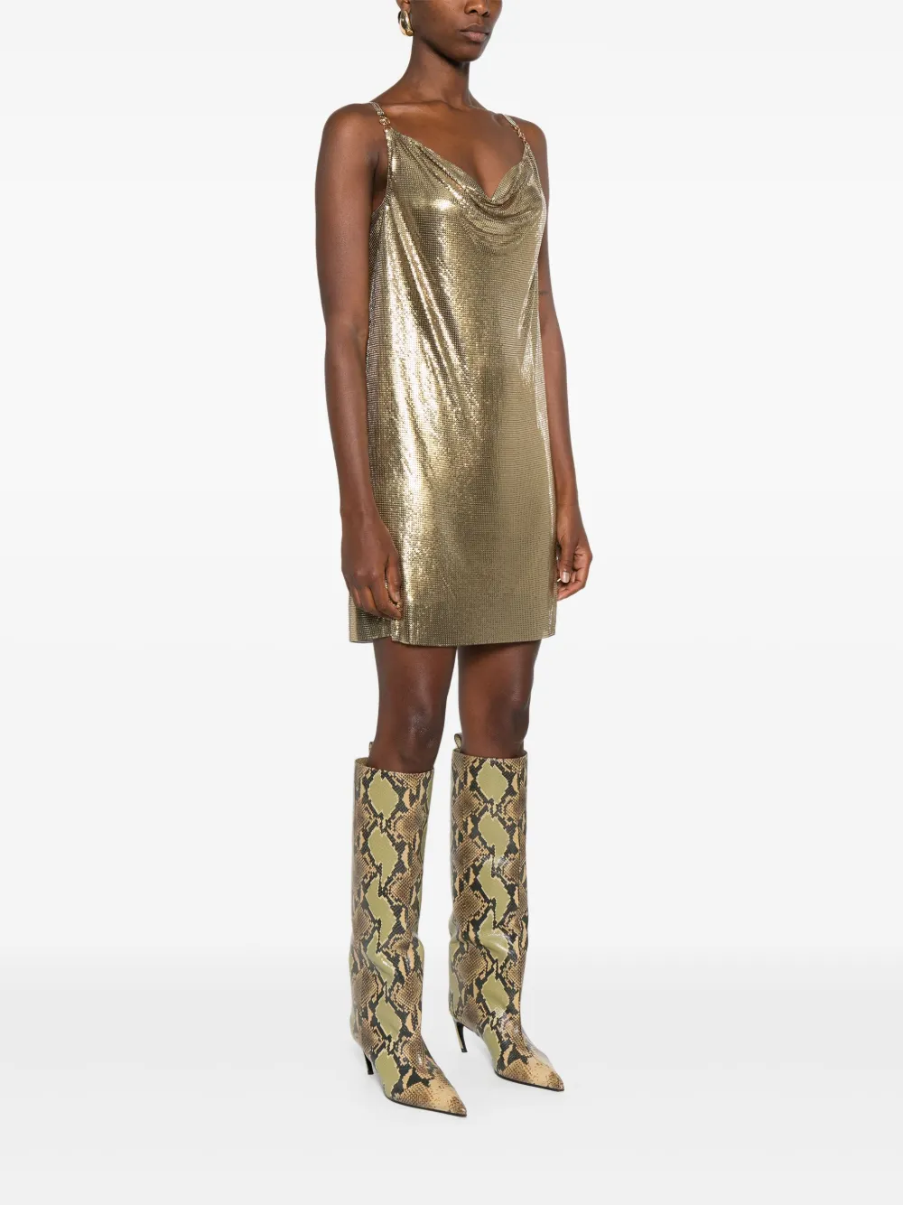 Versace v-neck dress Goud