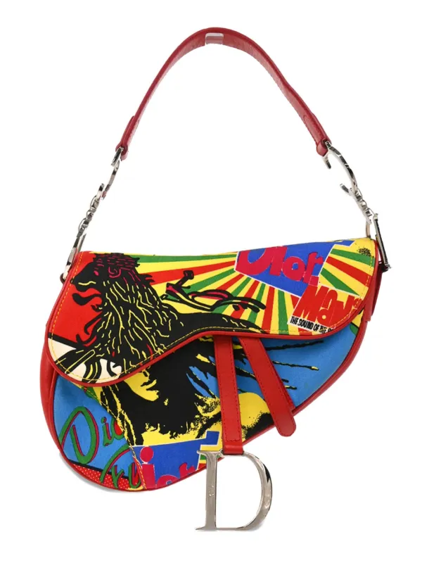 Leopard Print Dior Tiger Saddle Bag Christian Dior Pre-Owned 2003