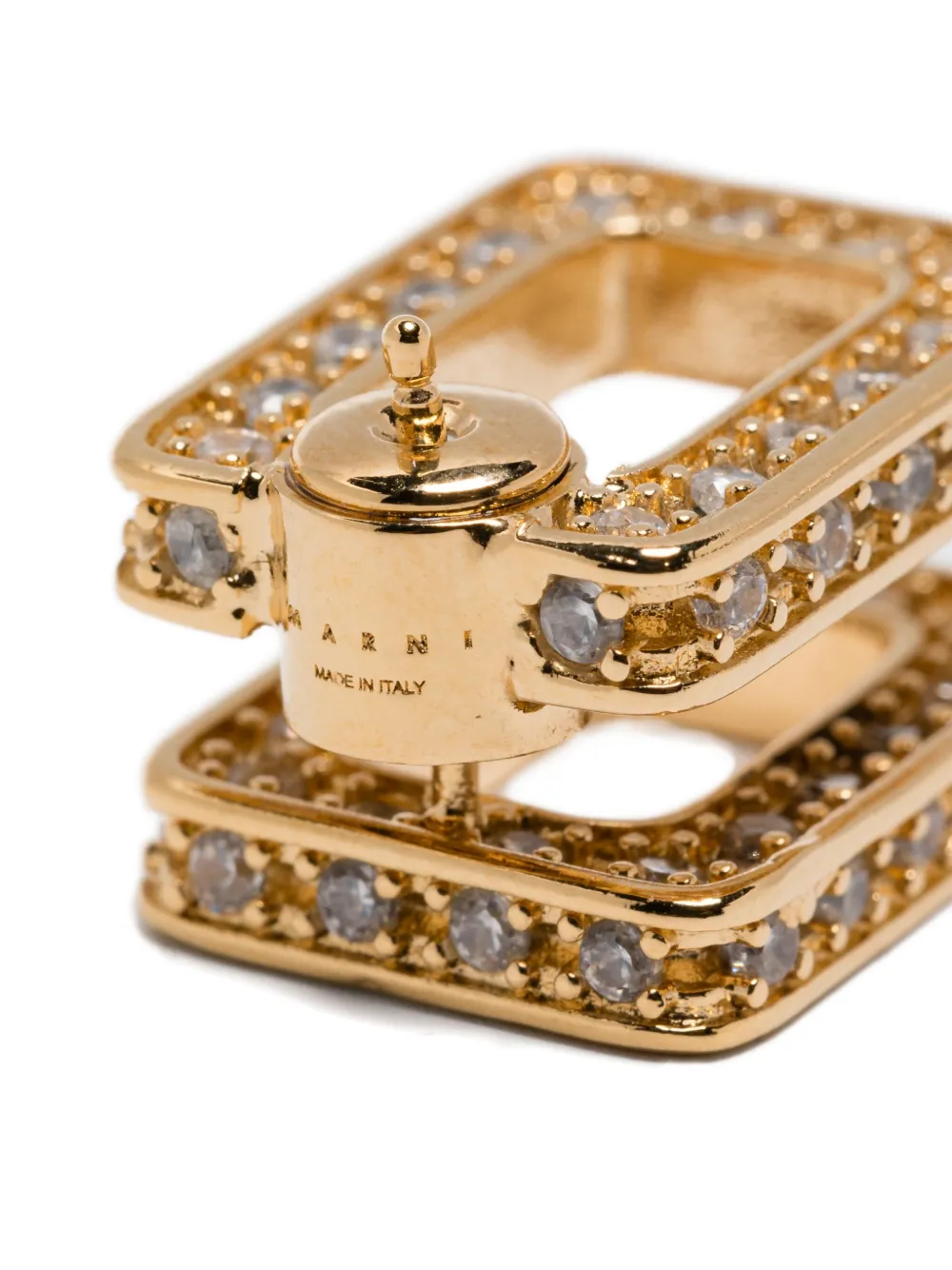  Marni Square-frame Diamond Earring - Gold 