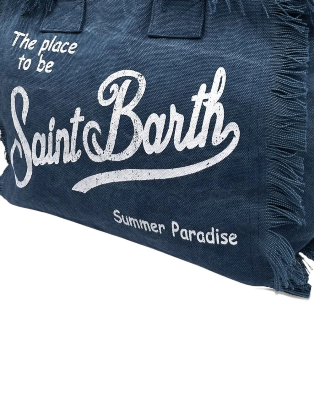 MC2 Saint Barth Katoenen canvas shopper Blauw
