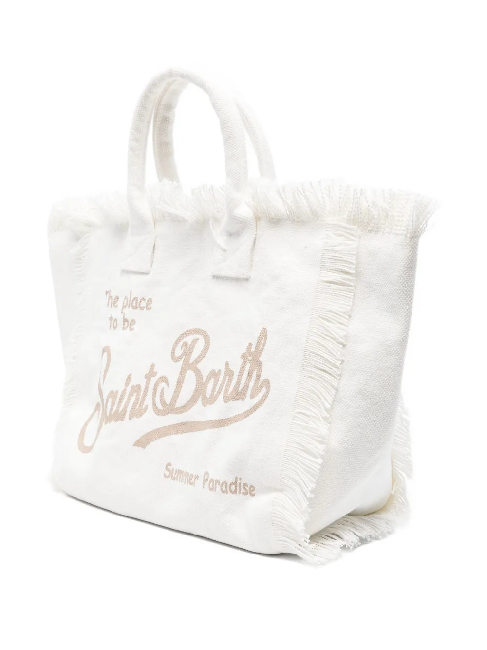 MC2 Saint Barth Colette shopper met franje Wit
