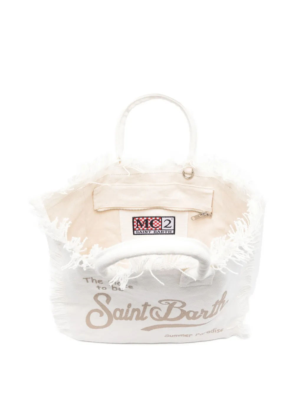 MC2 Saint Barth Colette shopper met franje Wit