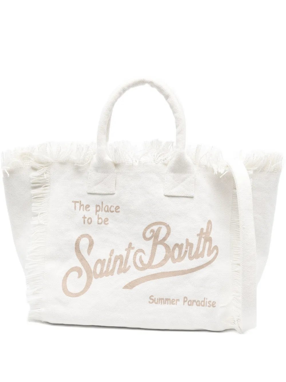 MC2 Saint Barth Colette shopper met franje Wit