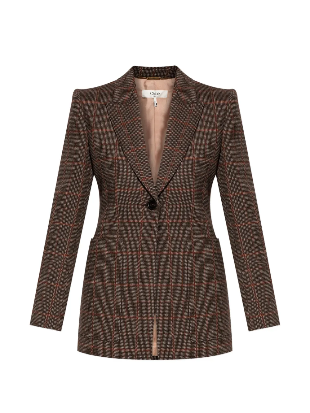 Chloé Geruite blazer Bruin
