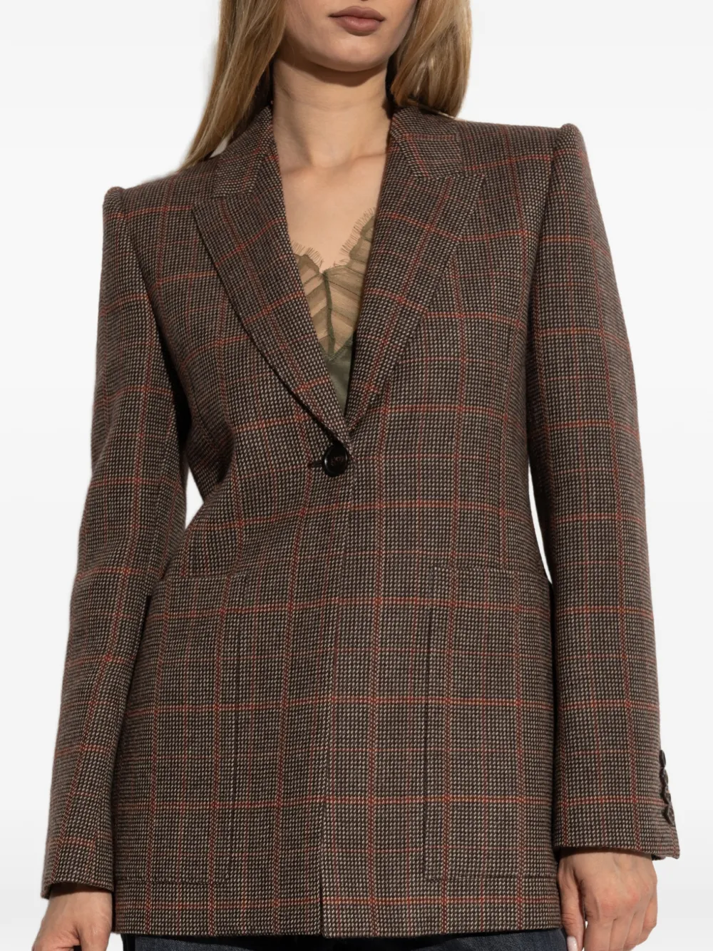Chloé Geruite blazer Bruin