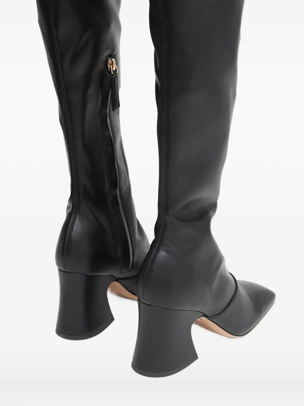 Chloé leather over-the-knee heeled boots Black