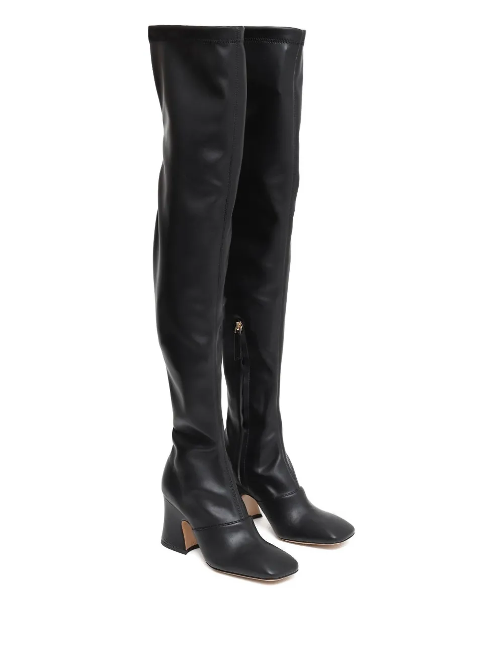 Chloé leather over-the-knee heeled boots Black