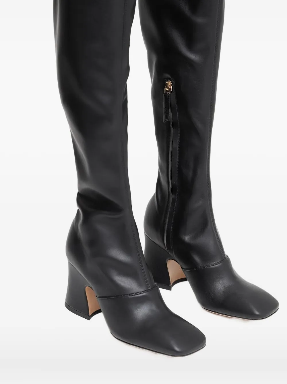Chloé leather over-the-knee heeled boots Black