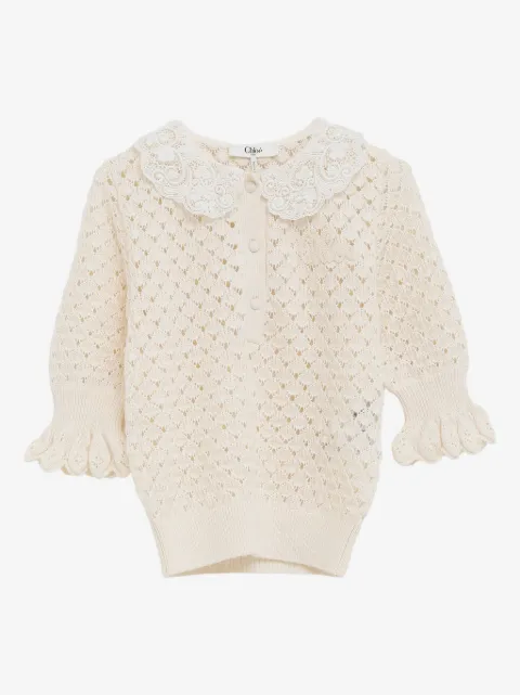 Chloé Suéter com renda na gola