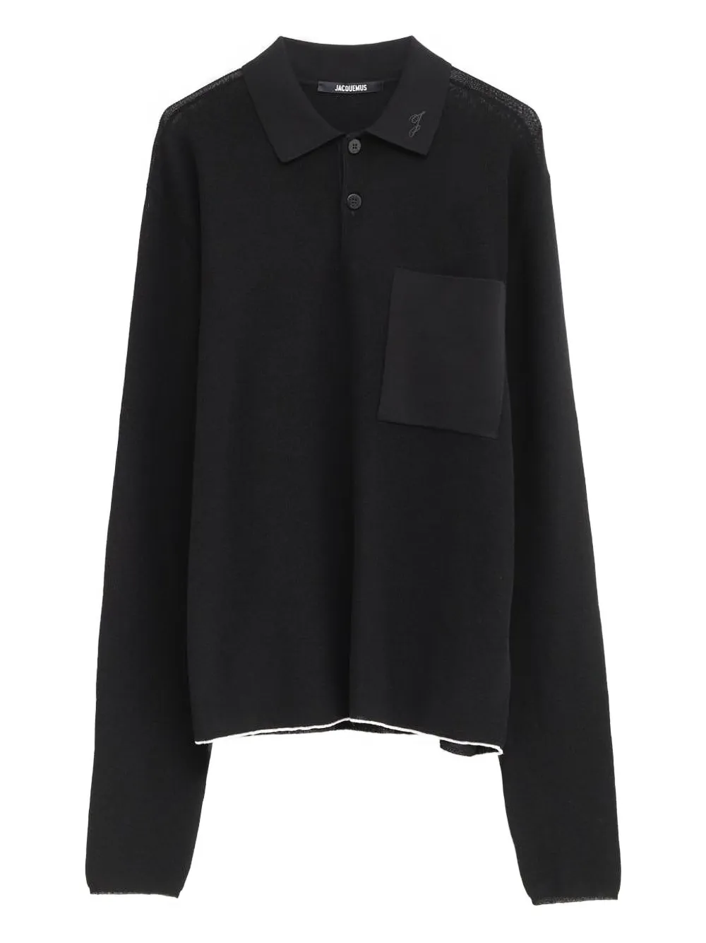 Jacquemus Logo-embroidered Patch-pocket Knitwear Sweater In Black