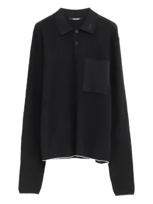 OUR LEGACY ロングポロシャツ　24ss OUR LEGACY ロングスリーブ ポロシャツ | ブラック | FARFETCH JP