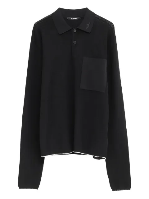 Jacquemus logo-embroidered patch-pocket knitwear sweater
