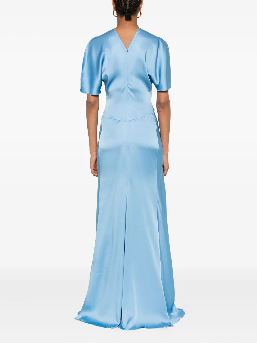 Victoria Beckham fitted-bodice maxi dress Blauw