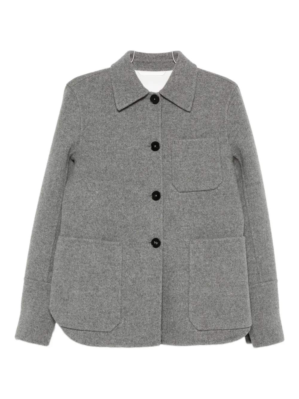 Jil Sander Jack met opgestikte zak en knopen Grijs