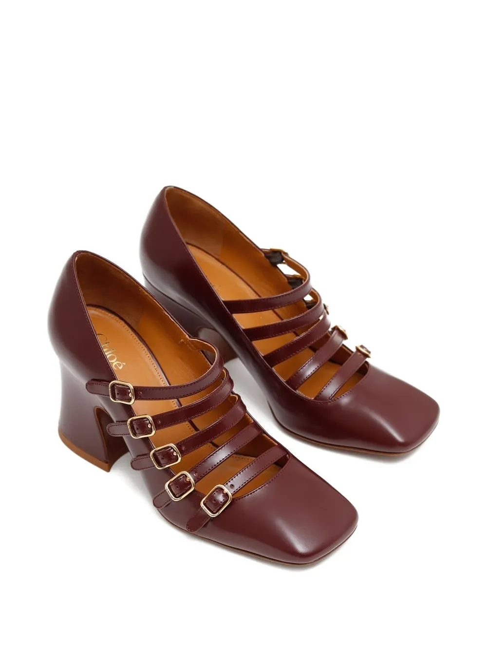 Chloé 80mm Janis buckle-strap pumps Red