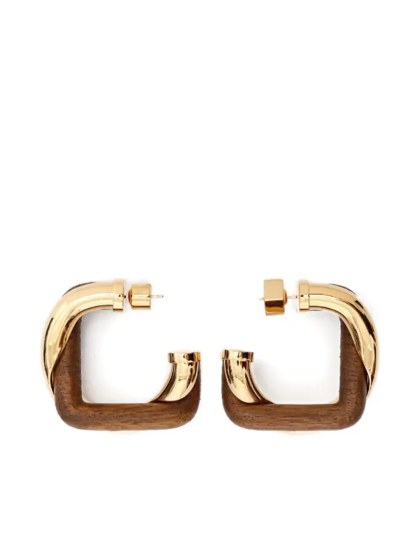 新品未使用　JACQUEMUS ゴールド フープピアス Jacquemus スクエア フープピアス | ゴールドトーン | FARFETCH JP