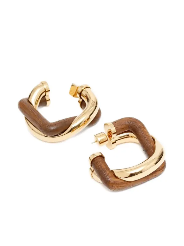 Jacquemus スクエア フープピアス | ゴールドトーン | FARFETCH JP