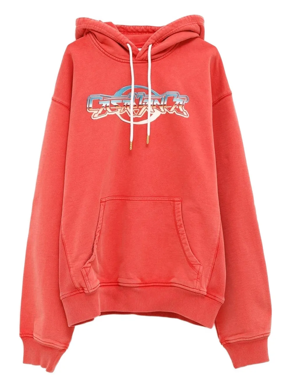 Casablanca Graphic-print Drawstring Hoodie In Red