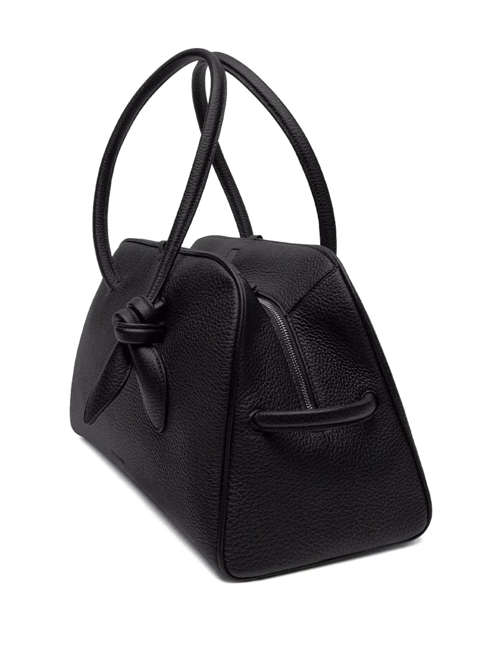 Jacquemus Knot-detail Leather Shoulder Bag In Black