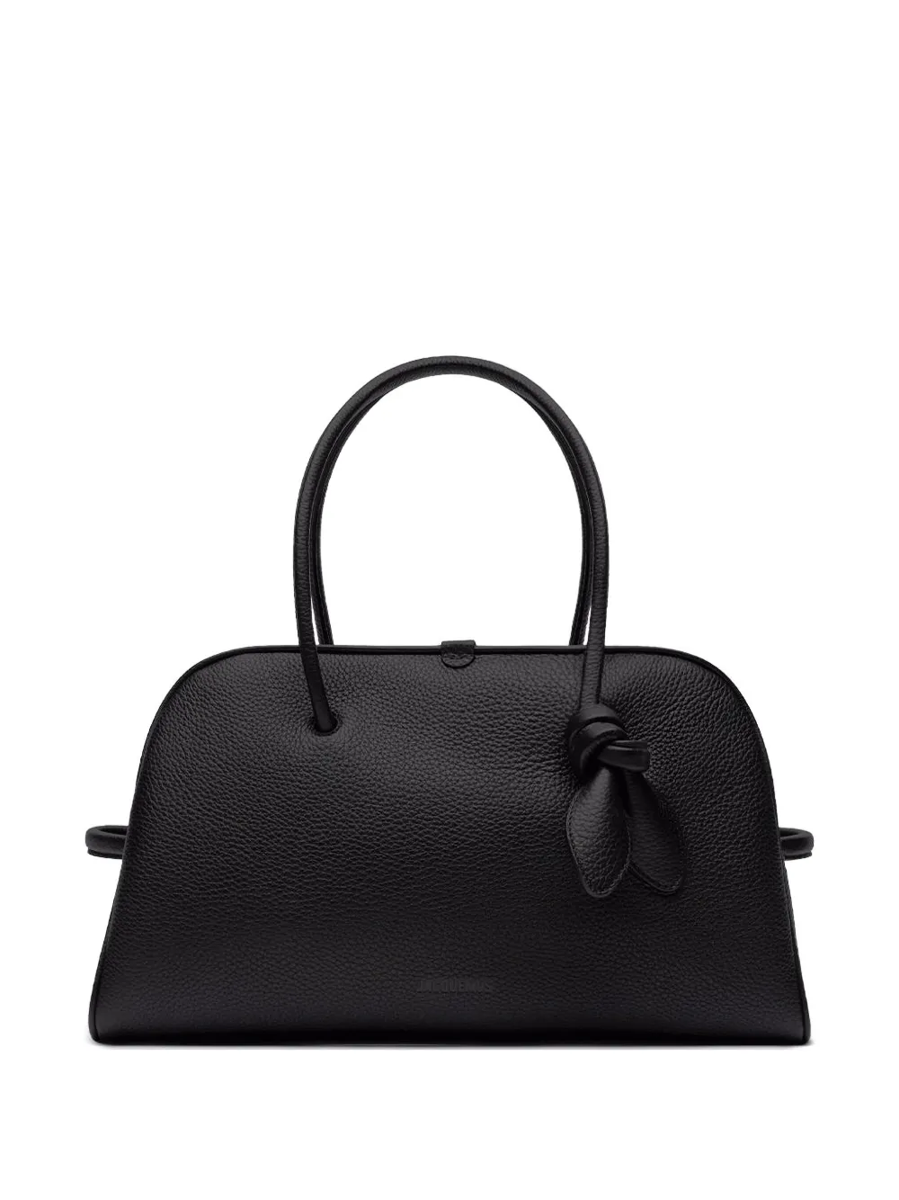 Jacquemus Knot-detail Leather Shoulder Bag In Black