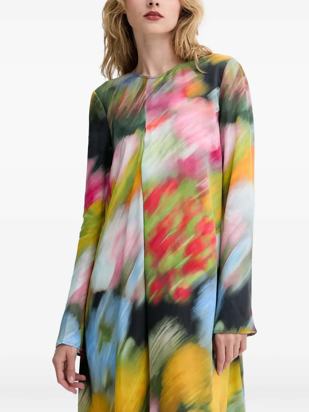 Stine Goya floral-print asymmetric dress - Verde