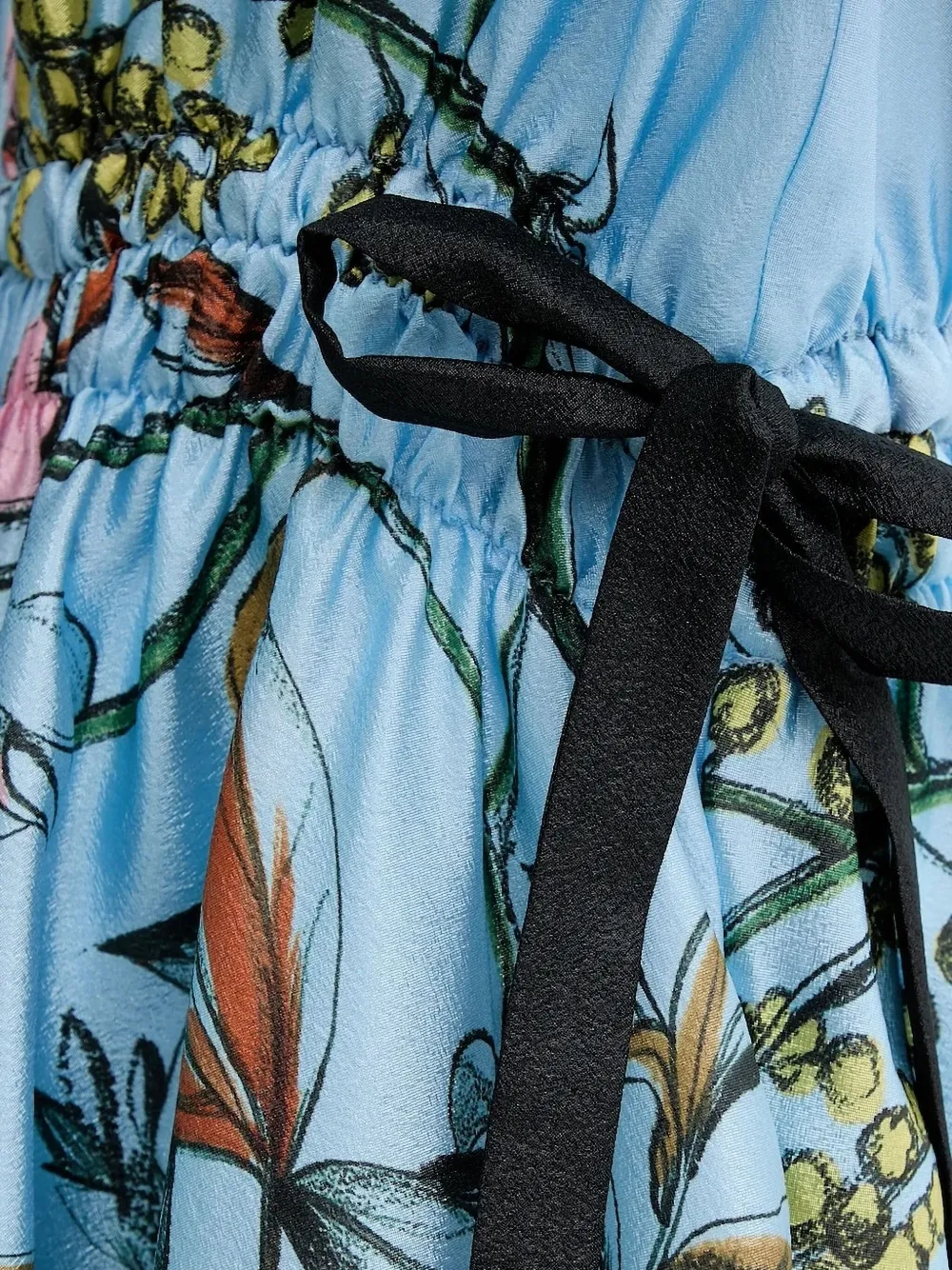 Stine Goya floral-print drawstring midi dress Blauw