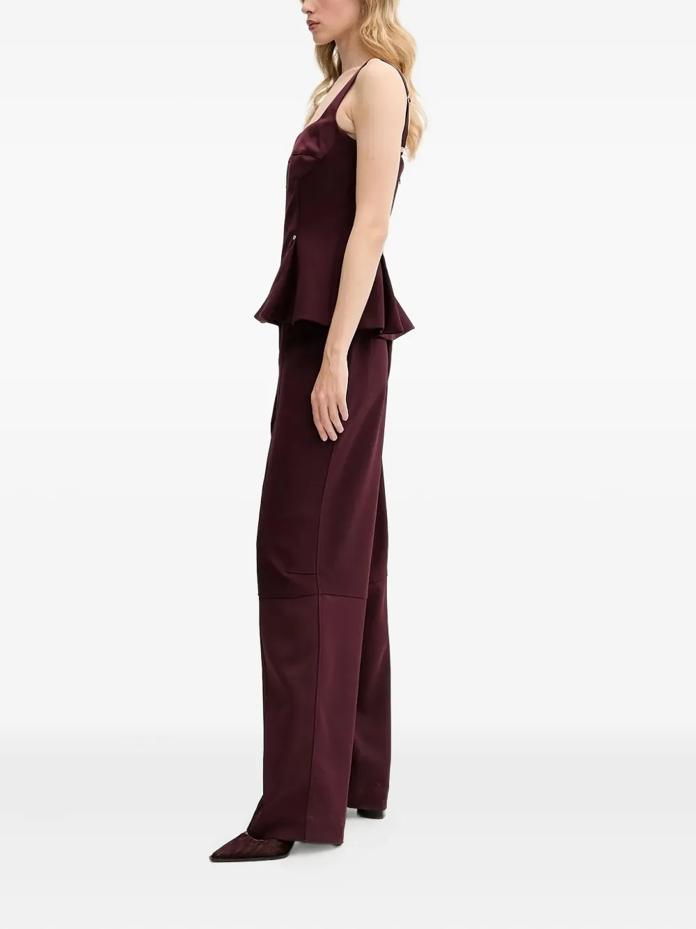 Stine Goya Broek met naaddetail Rood