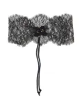Undercover lace-trimmed leather face mask - Black