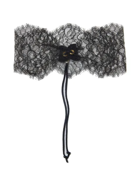 Undercover lace-trimmed leather face mask